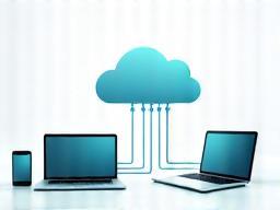 Illustration of devices connecting to a cloud icon